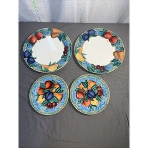 Victoria Beale Forbidden Fruit 9024 Set Of 2 Dinner Plates And 2 Salad Plates B